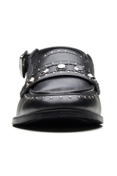 Buy_Dang Shoes_Black Studs Studded Slingback Heels _Online_at_Aza_Fashions