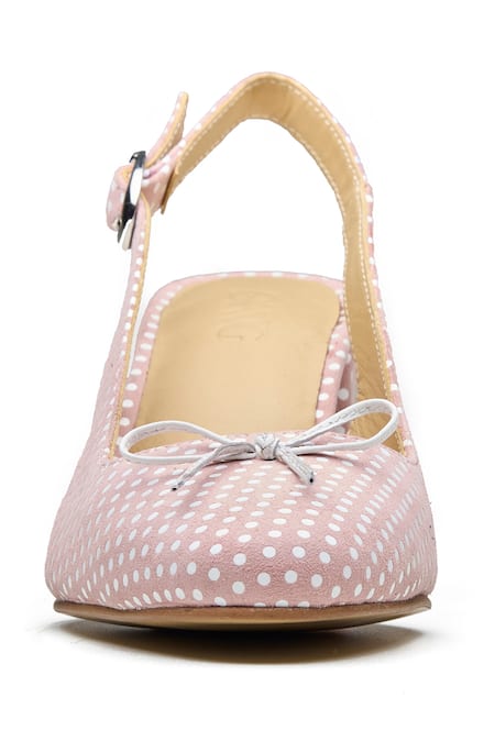 Buy_Dang Shoes_Pink Bows Polka Dot Slingback Heels _Online_at_Aza_Fashions