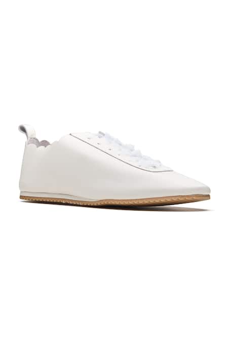 Dang Shoes Designer White Genuine Nappa Leather Sneakers 