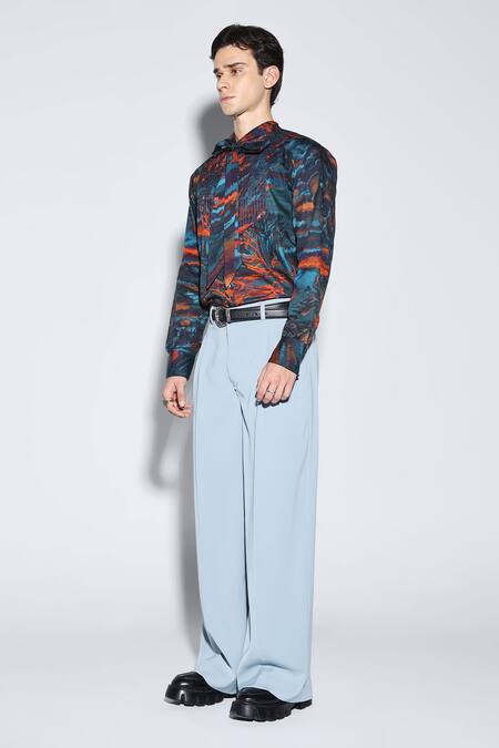 Dark Hour_Multi Color Cotton Satin Printed Designer Barclay Shirt _Online_at_Aza_Fashions