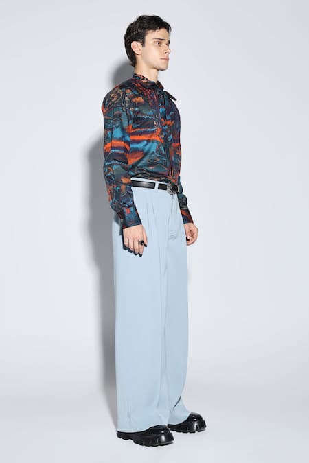 Buy_Dark Hour_Multi Color Cotton Satin Printed Designer Barclay Shirt _Online_at_Aza_Fashions