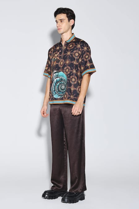 Buy_Dark Hour_Multi Color Cotton Satin Patterned Casual Shirt _Online_at_Aza_Fashions