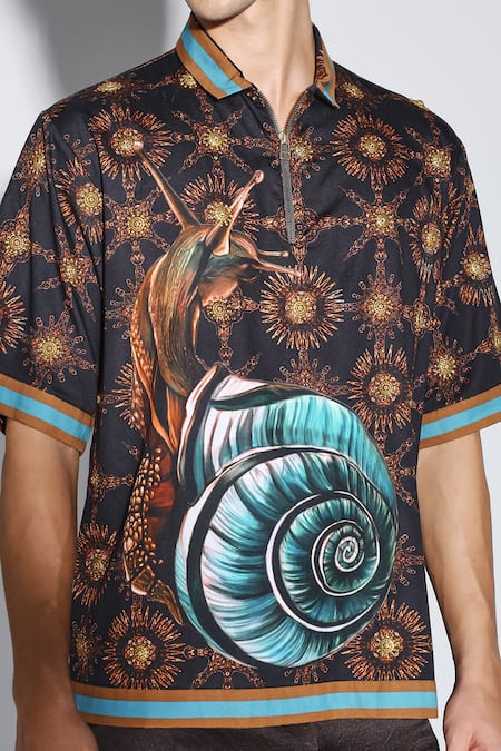 Shop_Dark Hour_Multi Color Cotton Satin Patterned Casual Shirt _Online_at_Aza_Fashions