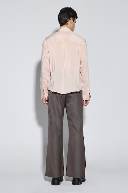 Dark Hour Embroidered Peach Clive Casual Shirt 