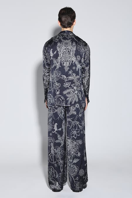 Dark Hour Floral Print Black Co-ord Set 