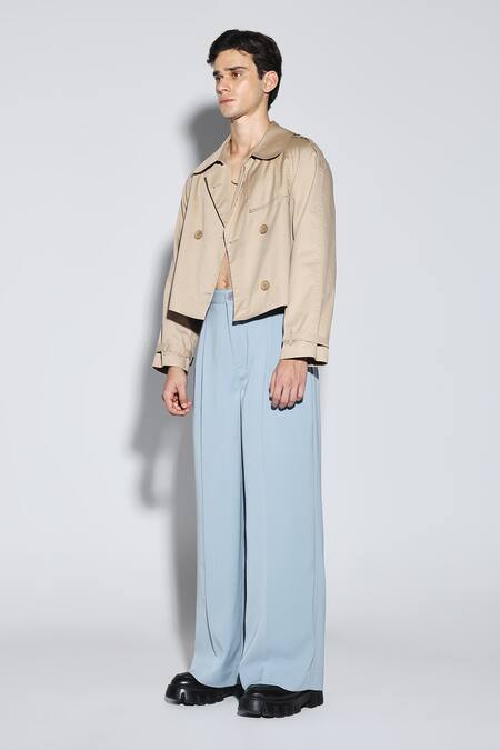 Buy_Dark Hour_Beige Cotton Cropped Designer Jacket _Online_at_Aza_Fashions