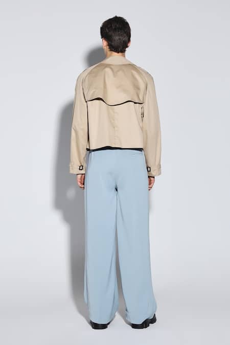Dark Hour Beige Cropped Designer Jacket 