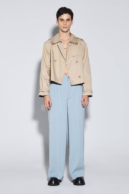 Shop_Dark Hour_Beige Cotton Cropped Designer Jacket _Online_at_Aza_Fashions