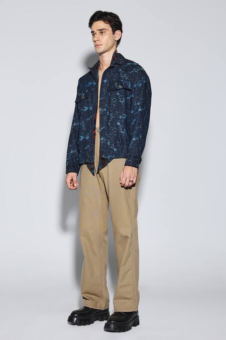 Buy_Dark Hour_Black Denim Embroidery Calypso Jacket _Online_at_Aza_Fashions