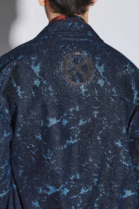 Shop_Dark Hour_Black Denim Embroidery Calypso Jacket _Online_at_Aza_Fashions