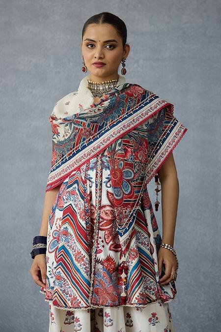 Buy_Torani_Multi Color Embroidery Coromandel Phulera Printed Scarf 