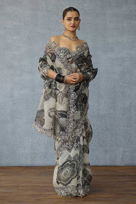 Buy_Torani_Black Chanderi Beads Sweetheart Neck Kalamkari Ashnee Bralette 