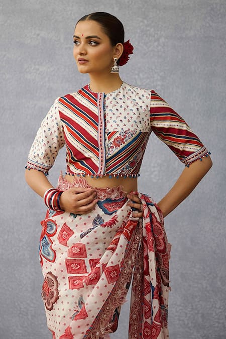 Torani Multi Color Round Neck Coromandel Kashvi Designer Blouse 