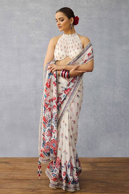 Torani_Multi Color Georgette Halter Neck Coromandel Pravya Designer Blouse _Online_at_Aza_Fashions