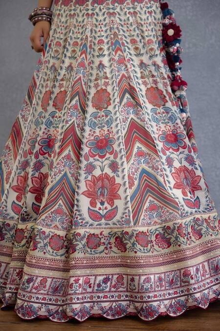 Torani Multi Color Silk, Organza Tassels, Coromandel Mehar Printed Lehenga Set at Aza Fashions Torani_Multi Color Silk, Organza Tassels, Coromandel Mehar Printed Lehenga Set _at_Aza_Fashions