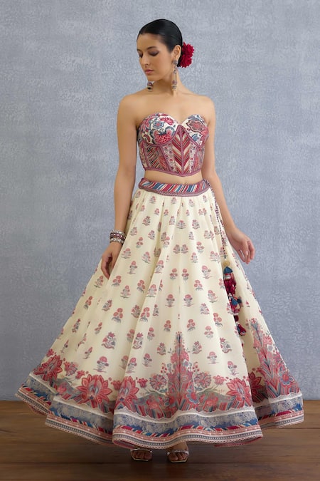 Shop Torani Multi Color Silk Organza, Silk, Crepe, Coromandel Medha Printed Lehenga Set Online at Aza Fashions Shop_Torani_Multi Color Silk Organza, Silk, Crepe, Coromandel Medha Printed Lehenga Set _Online_at_Aza_Fashions