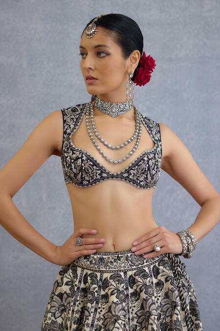 Buy Torani Black Silk, Organza, Jersey Tassels, Beads Round Kalamkari Vedaa Lehenga Set Online at Aza Fashions Buy_Torani_Black Silk, Organza, Jersey Tassels, Beads Round Kalamkari Vedaa Lehenga Set _Online_at_Aza_Fashions