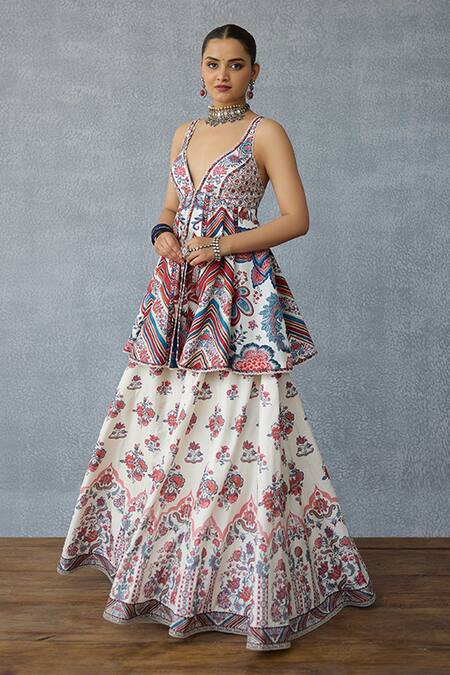 Torani Multi Color Sequins, Embroidery, Tassels V-neck Coromandel Charu Sharara Set at Aza Fashions Torani_Multi Color Sequins, Embroidery, Tassels V-neck Coromandel Charu Sharara Set _at_Aza_Fashions