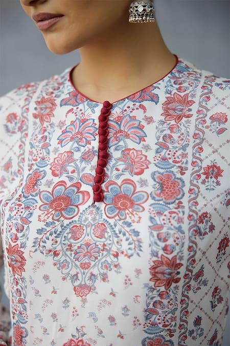 Buy_Torani_Multi Color Georgette Embroidery, Tassels Round Coromandel Dakshaa Sharara Set _Online_at_Aza_Fashions