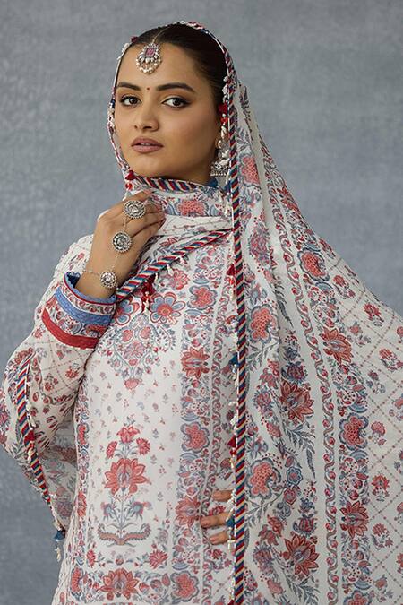 Shop_Torani_Multi Color Georgette Embroidery, Tassels Round Coromandel Dakshaa Sharara Set _Online_at_Aza_Fashions