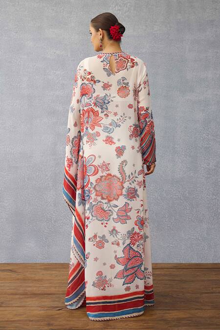 Buy_Torani_Multi Color Georgette Round Neck Coromandel Navanya Kaftan Set 