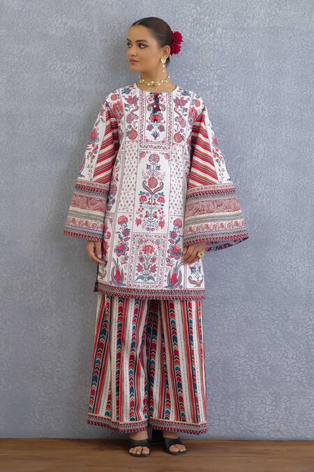 Buy_Torani_Multi Color Embroidery Round Neck Coromandel Lyla Kurta Set 