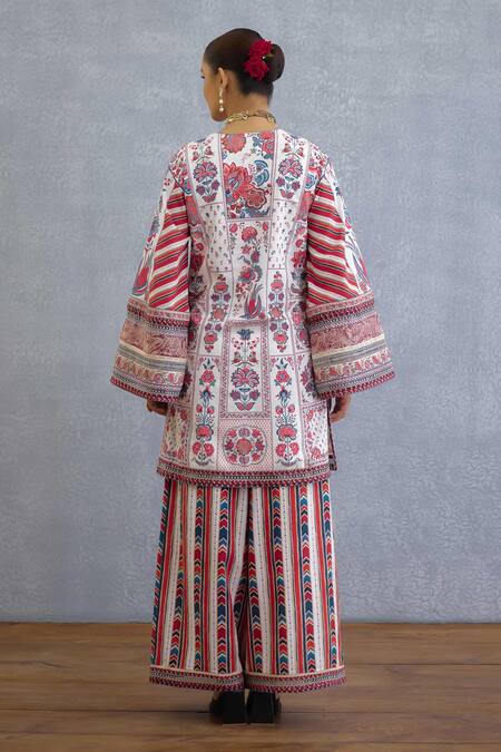 Shop_Torani_Multi Color Embroidery Round Neck Coromandel Lyla Kurta Set _at_Aza_Fashions