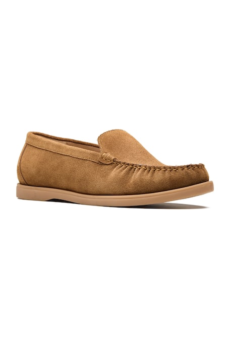 Dang Shoes Cognac Suede Leather Loafers 