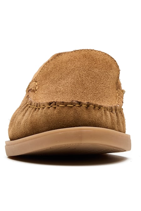 Buy_Dang Shoes_Cobalt Cognac Suede Leather Loafers _Online_at_Aza_Fashions