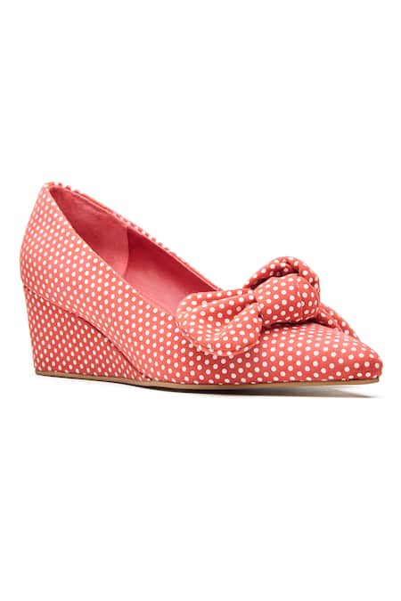 Dang Shoes Polka Dot Bow Wedge 