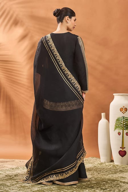 Masaba Black Trikone Sharara Set 