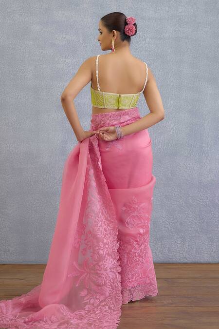 Buy_Torani_Green Pearls, Embroidery Sweetheart Neck Angoori Advika Bralette _Online_at_Aza_Fashions