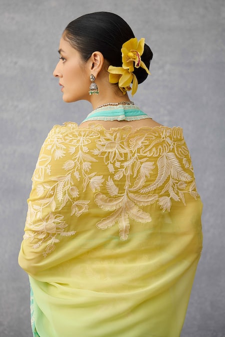 Torani_Multi Color Georgette Embroidery Designer Saree _Online_at_Aza_Fashions