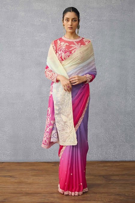 Buy_Torani_Multi Color Chiffon Embroidery Designer Saree _Online_at_Aza_Fashions