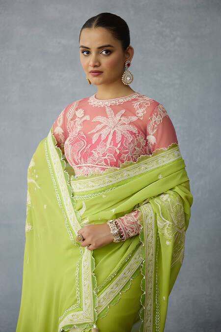 Buy_Torani_Green Organza Embroidery Angoori Vihana Designer Saree 