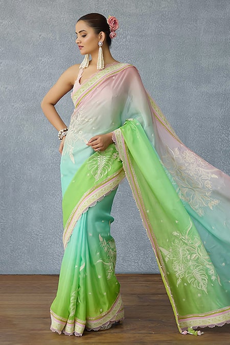 Buy_Torani_Multi Color Organza Tassels Prakriti Vihana Saree 