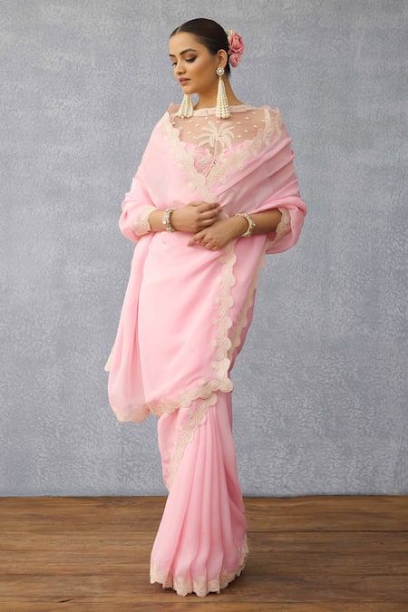 Buy_Torani_Pink Georgette Embroidery Gulaban Ila Saree 