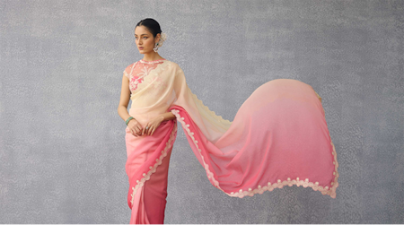 Torani_Pink Organza Embroidery Gulfiza Ila Saree _Online_at_Aza_Fashions