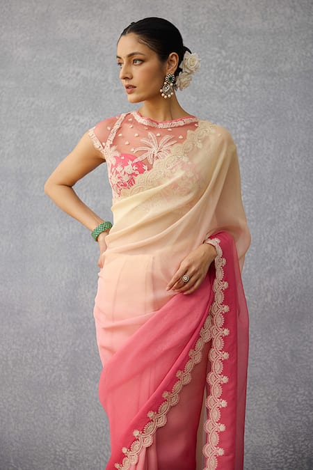 Shop_Torani_Pink Organza Embroidery Gulfiza Ila Saree _Online_at_Aza_Fashions