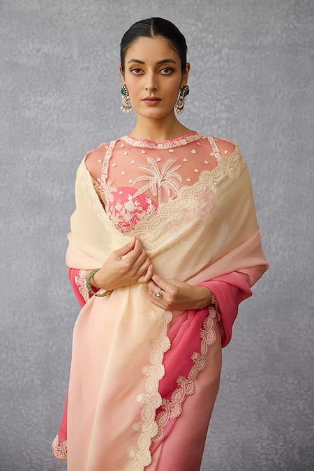 Buy_Torani_Pink Organza Embroidery Gulfiza Ila Saree 