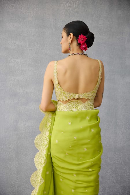 Buy Torani Green Organza Embroidery Angoori Nitya Designer Saree Online at Aza Fashions Buy_Torani_Green Organza Embroidery Angoori Nitya Designer Saree _Online_at_Aza_Fashions