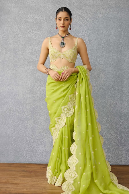 Shop Torani Green Organza Embroidery Angoori Nitya Designer Saree Online at Aza Fashions Shop_Torani_Green Organza Embroidery Angoori Nitya Designer Saree _Online_at_Aza_Fashions