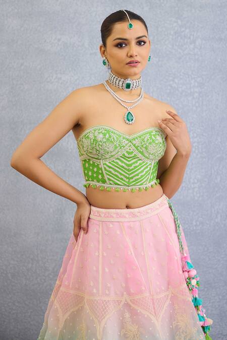 Buy Torani Multi Color Tassels, Sequins Sweetheart Neck Prakriti Ayra Lehenga Set Online at Aza Fashions Buy_Torani_Multi Color Tassels, Sequins Sweetheart Neck Prakriti Ayra Lehenga Set _Online_at_Aza_Fashions