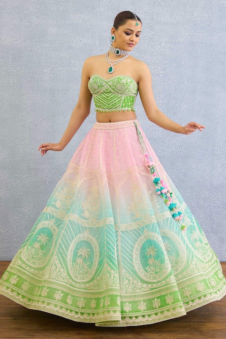 Shop Torani Multi Color Tassels, Sequins Sweetheart Neck Prakriti Ayra Lehenga Set Online at Aza Fashions Shop_Torani_Multi Color Tassels, Sequins Sweetheart Neck Prakriti Ayra Lehenga Set _Online_at_Aza_Fashions
