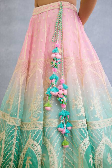Torani Multi Color Tassels, Sequins Sweetheart Neck Prakriti Ayra Lehenga Set at Aza Fashions Torani_Multi Color Tassels, Sequins Sweetheart Neck Prakriti Ayra Lehenga Set _at_Aza_Fashions