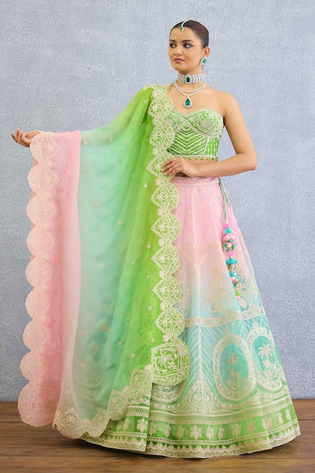 Buy Torani Multi Color Tassels, Sequins Sweetheart Neck Prakriti Ayra Lehenga Set Buy_Torani_Multi Color Tassels, Sequins Sweetheart Neck Prakriti Ayra Lehenga Set