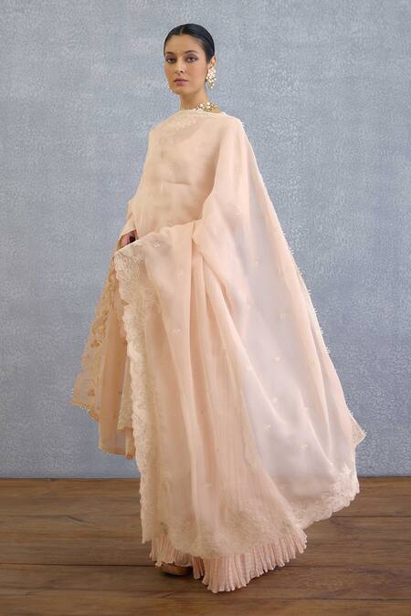 Buy Torani Peach Organza Embroidery Kurta Set With Dupatta Online at Aza Fashions Buy_Torani_Peach Organza Embroidery Kurta Set With Dupatta _Online_at_Aza_Fashions