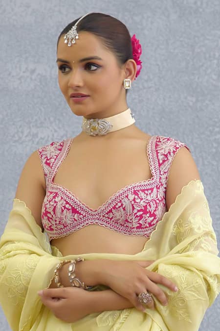 Torani Yellow Organza Embroidery Ruchika Afrah Saree Online at Aza Fashions Torani_Yellow Organza Embroidery Ruchika Afrah Saree _Online_at_Aza_Fashions