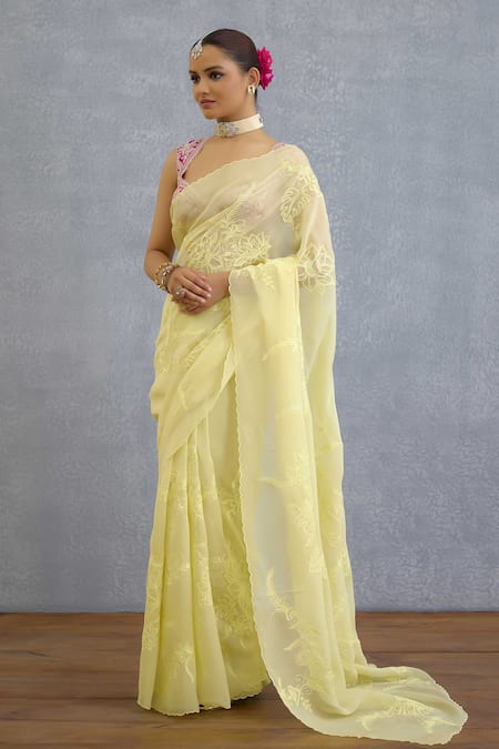Buy Torani Yellow Organza Embroidery Ruchika Afrah Saree Online at Aza Fashions Buy_Torani_Yellow Organza Embroidery Ruchika Afrah Saree _Online_at_Aza_Fashions
