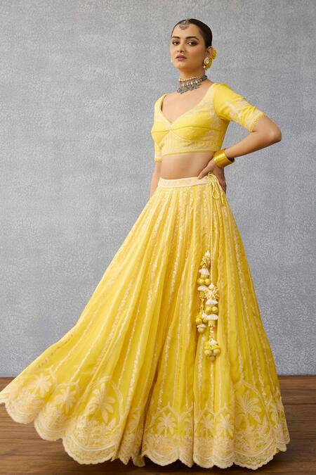 Torani Yellow Organza, Net Tassels, Embroidery Kasmai Wrija Lehenga Set Online at Aza Fashions Torani_Yellow Organza, Net Tassels, Embroidery Kasmai Wrija Lehenga Set _Online_at_Aza_Fashions